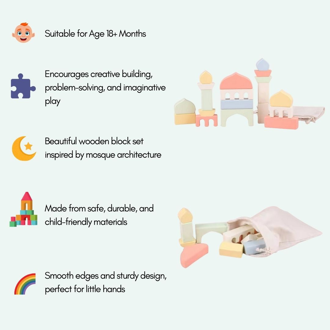 Wooden Mosque Building Blocks