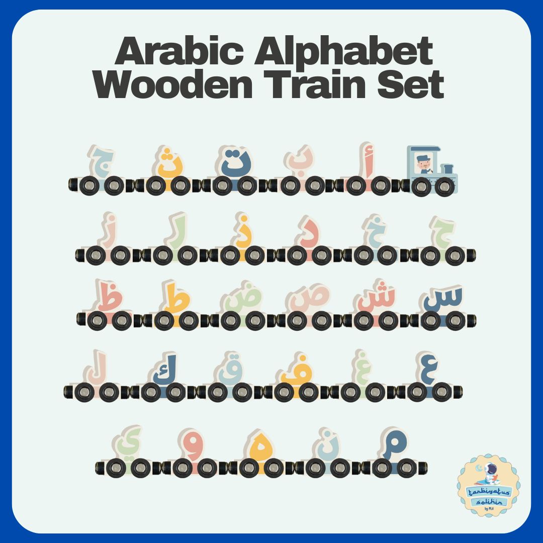 Arabic Alphabet (Hijaiyah) Wooden Train Set