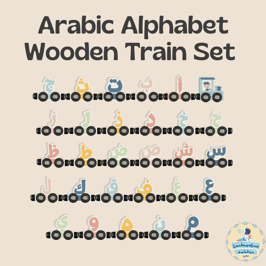 Arabic Alphabet (Hijaiyah) Wooden Train Set