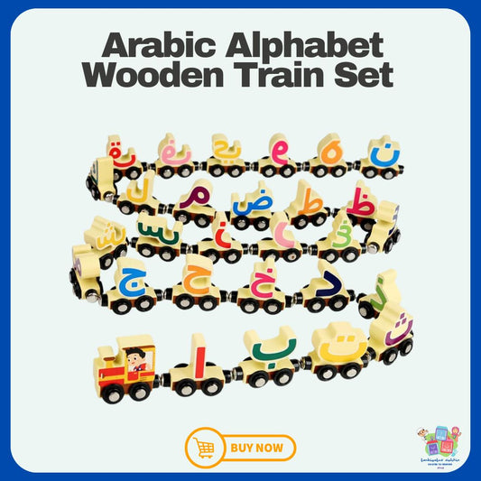 Arabic Alphabet (Hijaiyah) Wooden Train Set