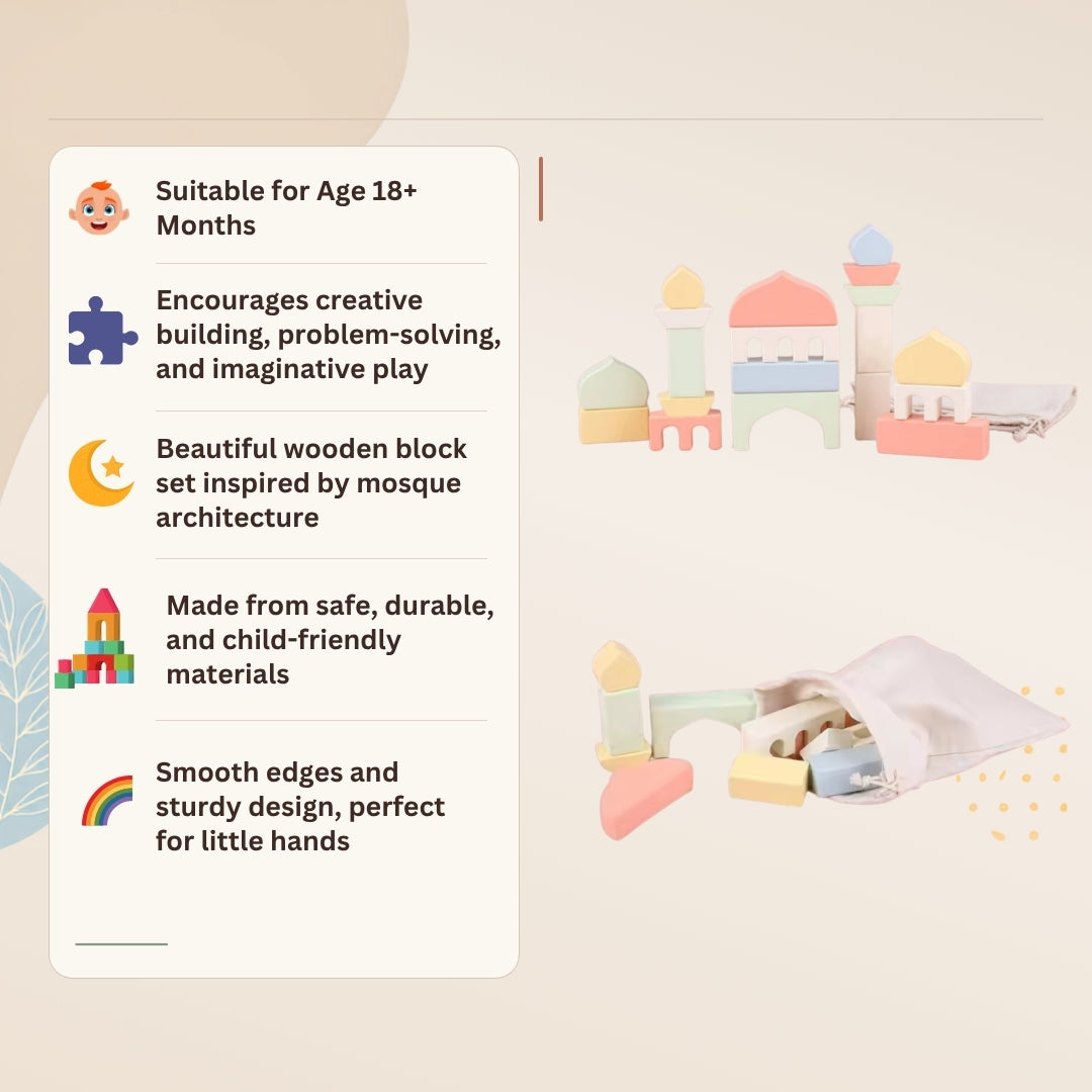 Wooden Mosque Building Blocks