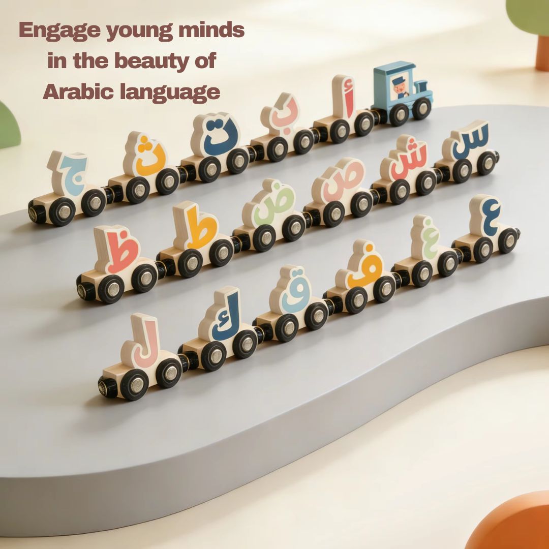 Arabic Alphabet (Hijaiyah) Wooden Train Set