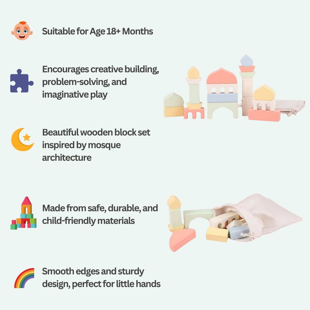 Wooden Mosque Building Blocks