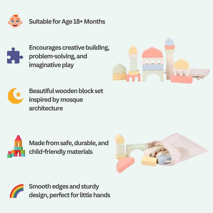 Wooden Mosque Building Blocks