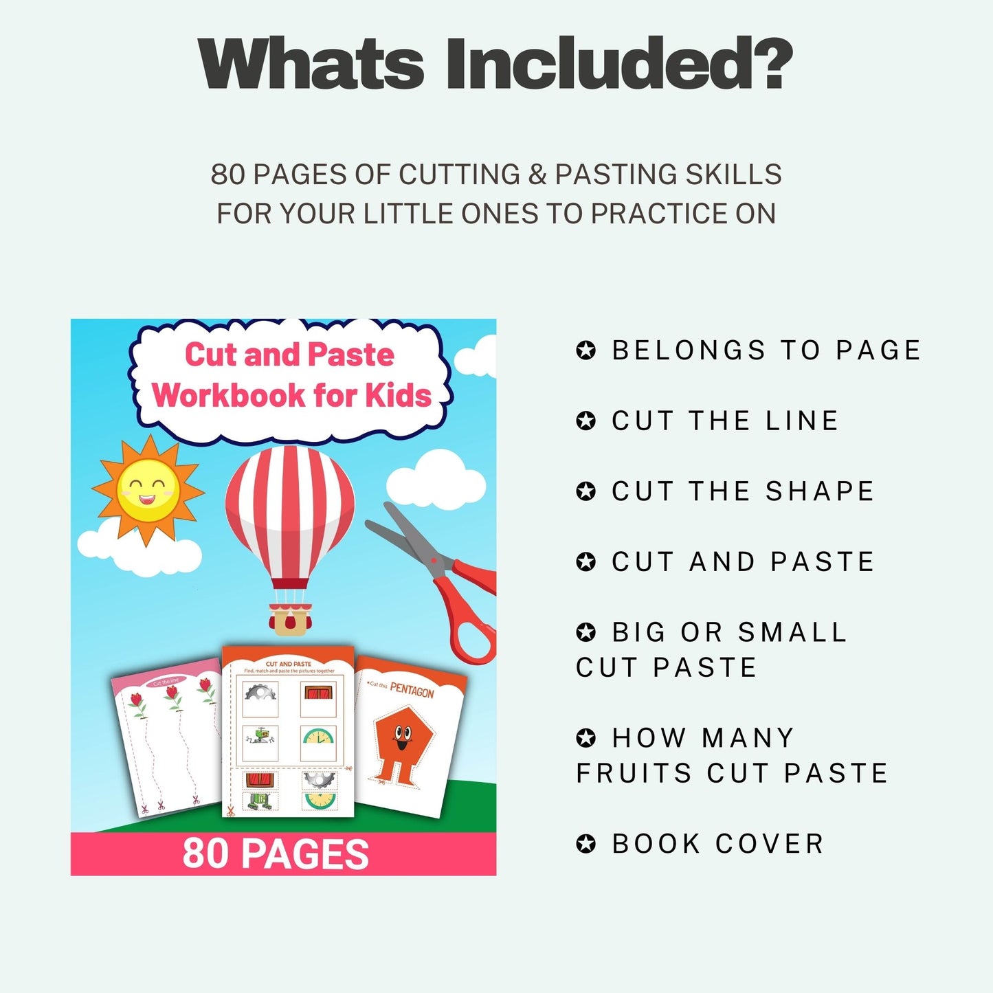 Cutting & Pasting Activity Pages Printable