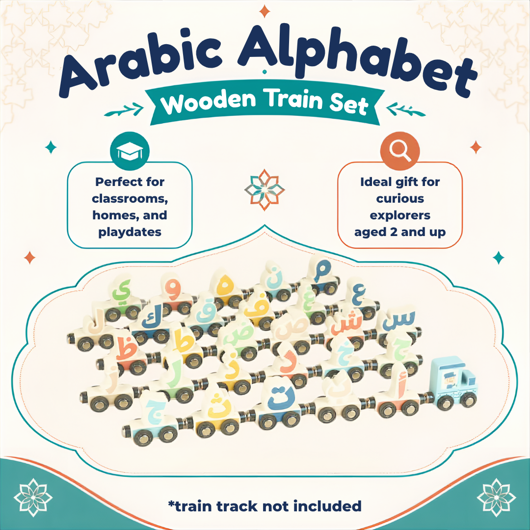 Arabic Alphabet (Hijaiyah) Wooden Train Set