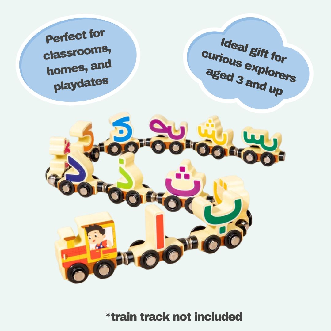 Arabic Alphabet (Hijaiyah) Wooden Train Set